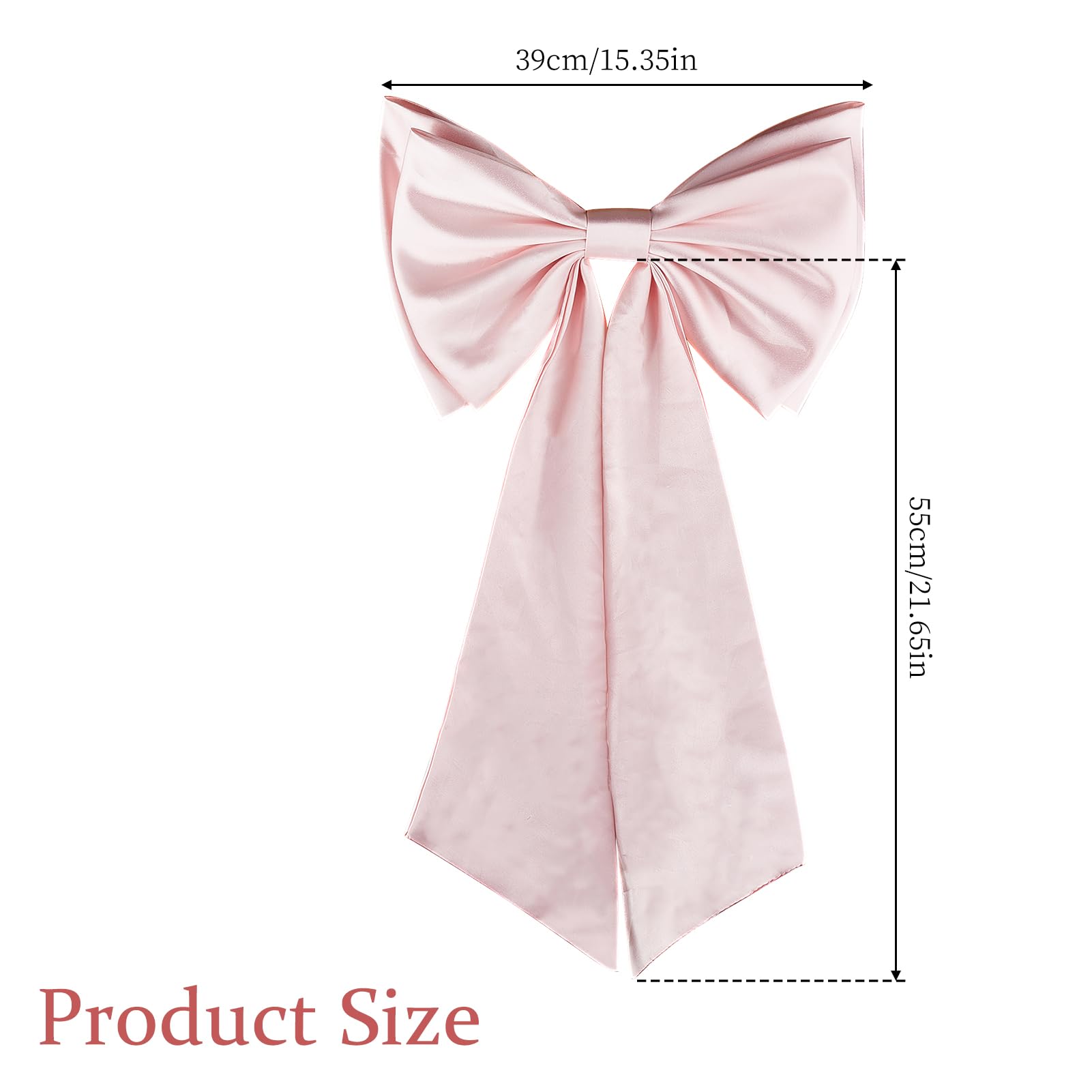 NICENEEDED Detachable Satin Bow for Wedding Dress Pink Bridal Bowknot - Image 2