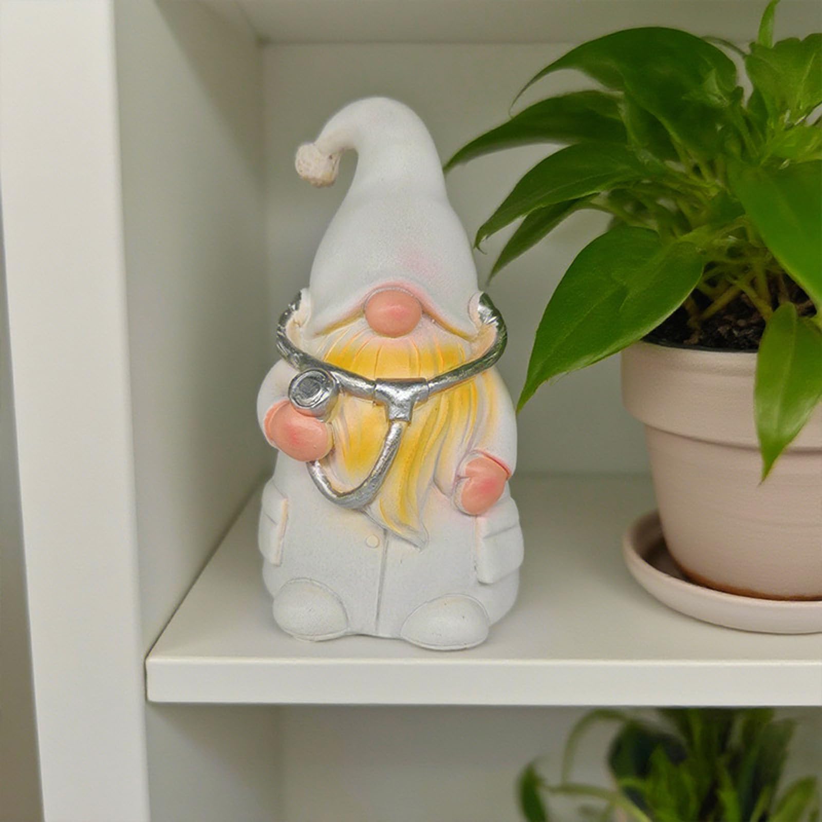Arzt-Krankenschwester-Figur mit Stethoskop, detaillierte Kunstharz-Kunsthandwerksverzierung für Krankenhaus-Klinik-Tischdekorationen, Zwergen-Statue