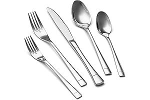 High End Mirror Polished 40-Piece Stainless Steel Flatware Set for 8