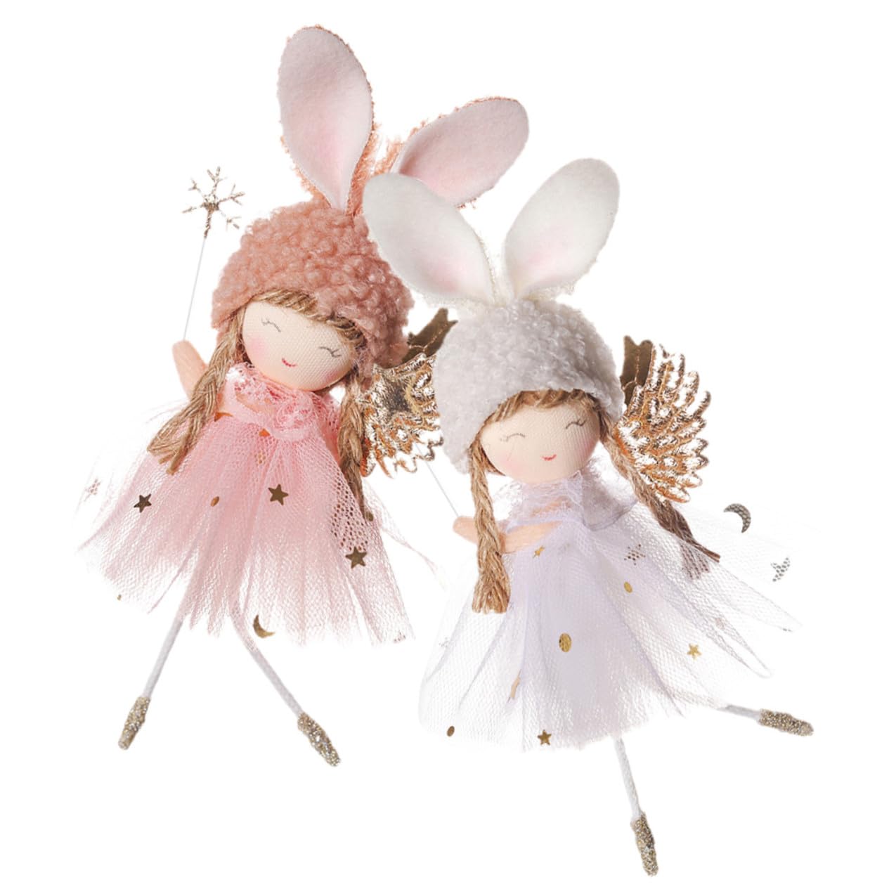 2pièces Ange Décoratif de Noël Suspendu Décoration Personnalisée pour Sapin de Noël Décoration pour Intérieur