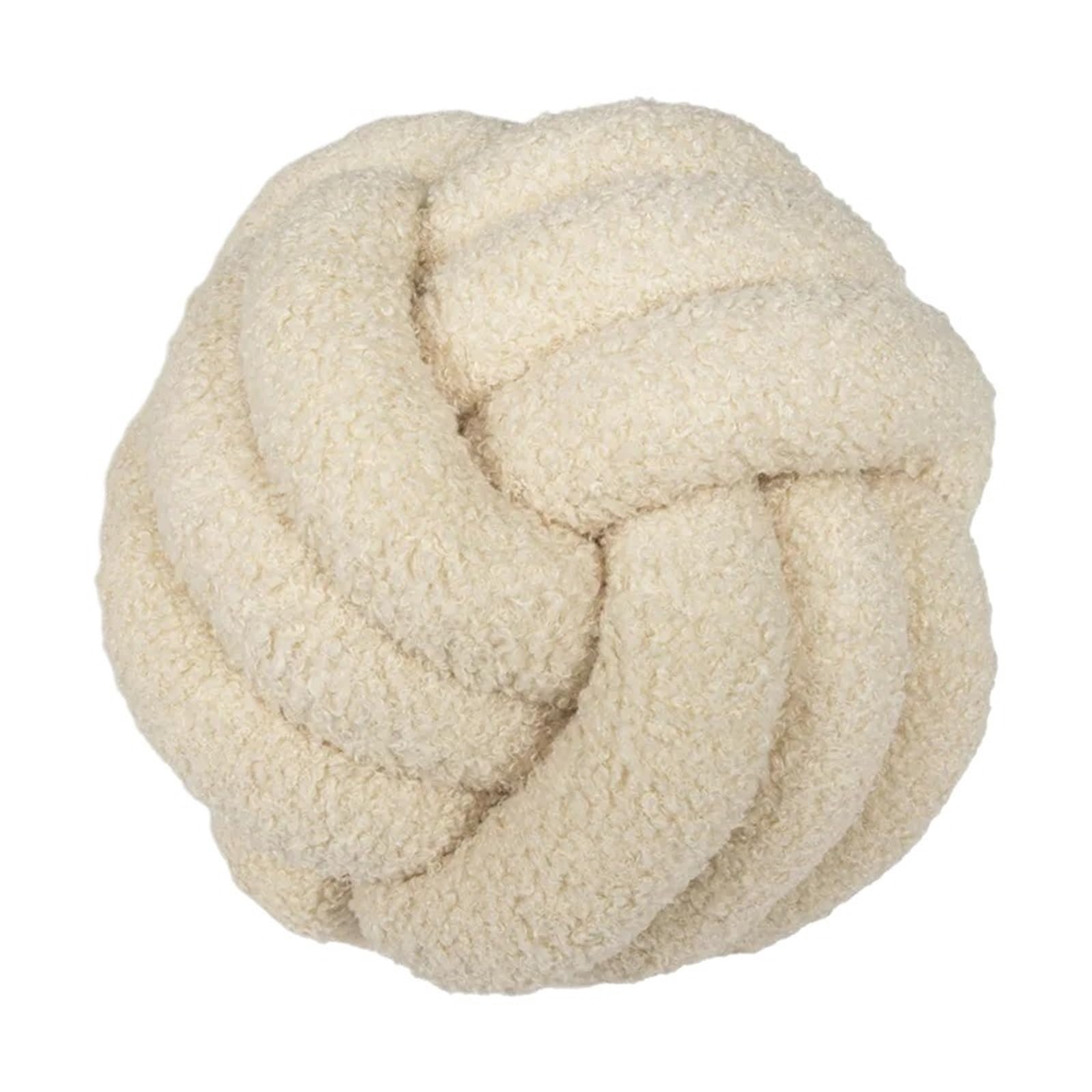 GIYXHU Handwoven Ball Pillow Knot Sofa Living Room Shaped Cushion Headboard Backrest for Couch(Beige)
