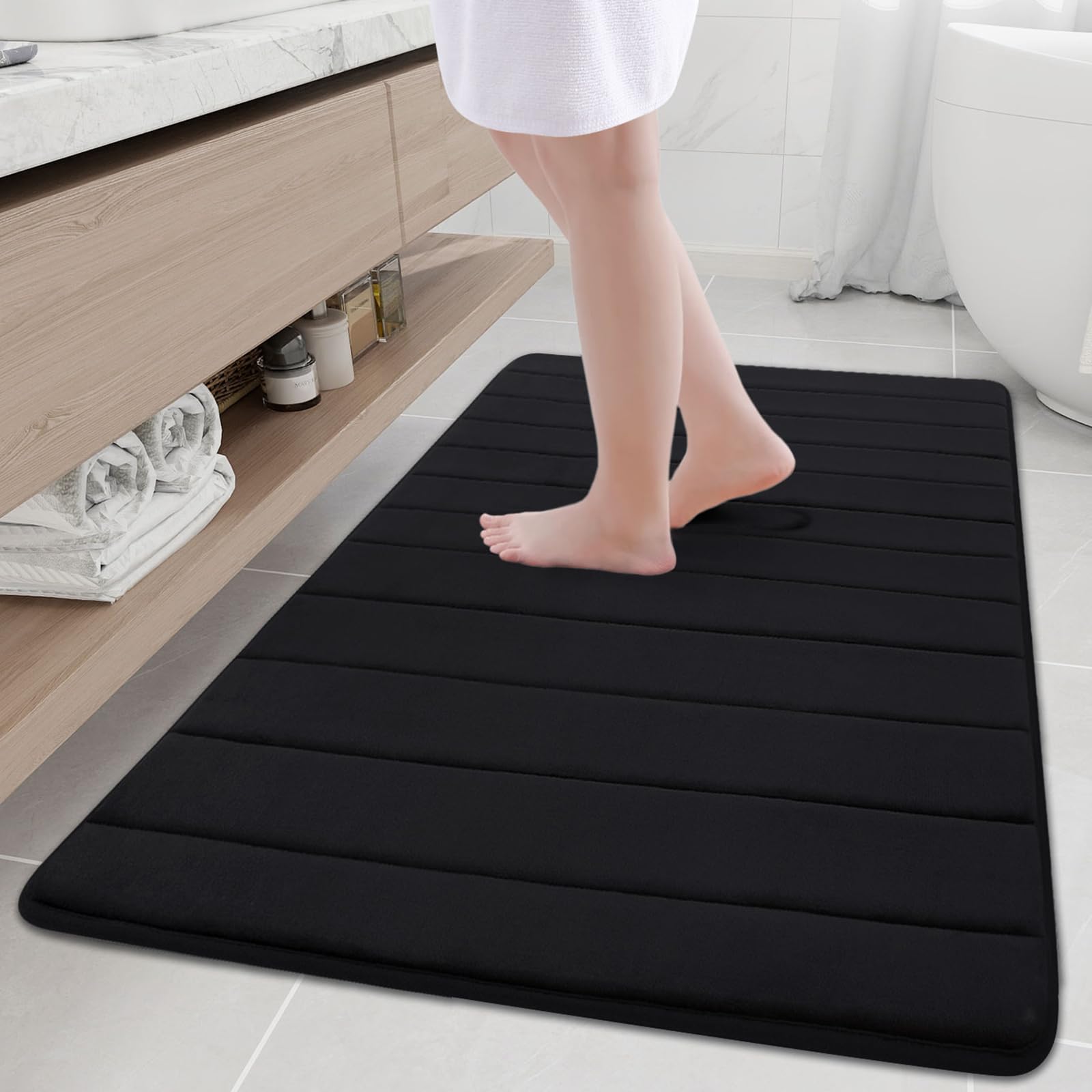 Buganda Memory Foam Bath Mat, 47" x 32", Ultra Soft and Non-Slip Bathroom Rugs, Water Absorbent and Machine Washable Bath Rug Runner for Bathroom,