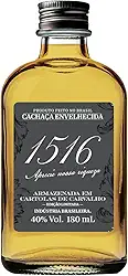 Cachaça 1516, PETACA Cachaça 1516 Extra Premium Carvalho Especial 180ml 40% Vol