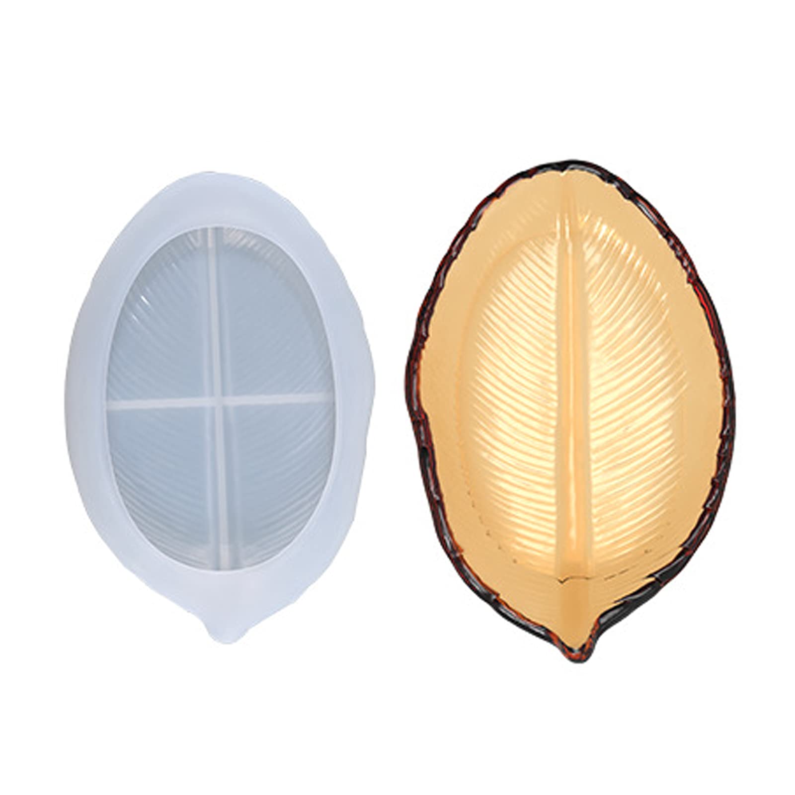 LUOSFUH Resin Casting Mold DIY Kit Leaf Shaped Tray Shaped Silicone Molds Epoxy Resin Casting Molds for Handmade Gift Kit and DIY Small Craft Home Decoration