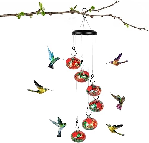 Miniatura 1 de Campanillas de viento encantadoras 2024 para colibríes, decoración de jardín, comederos de colibríes para colgar al aire libre, a prueba de hormigas