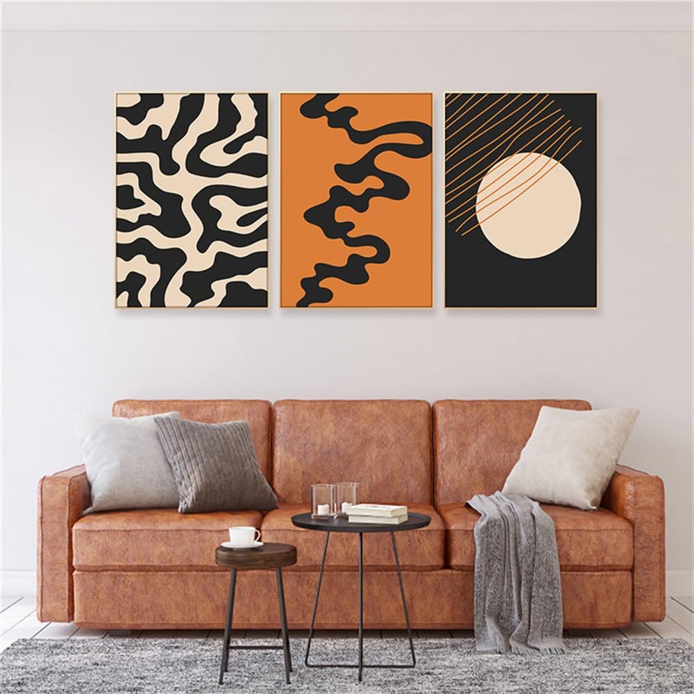 SOBMQ 3 Pieces-Abstract Minimalist Art Modern Wall Decor Painting Poster Modern Irregular Circle Canvas Print Painting Aesthetic Room Office Bedroom Decor-40 * 50cm=16x20inch (No Frame)