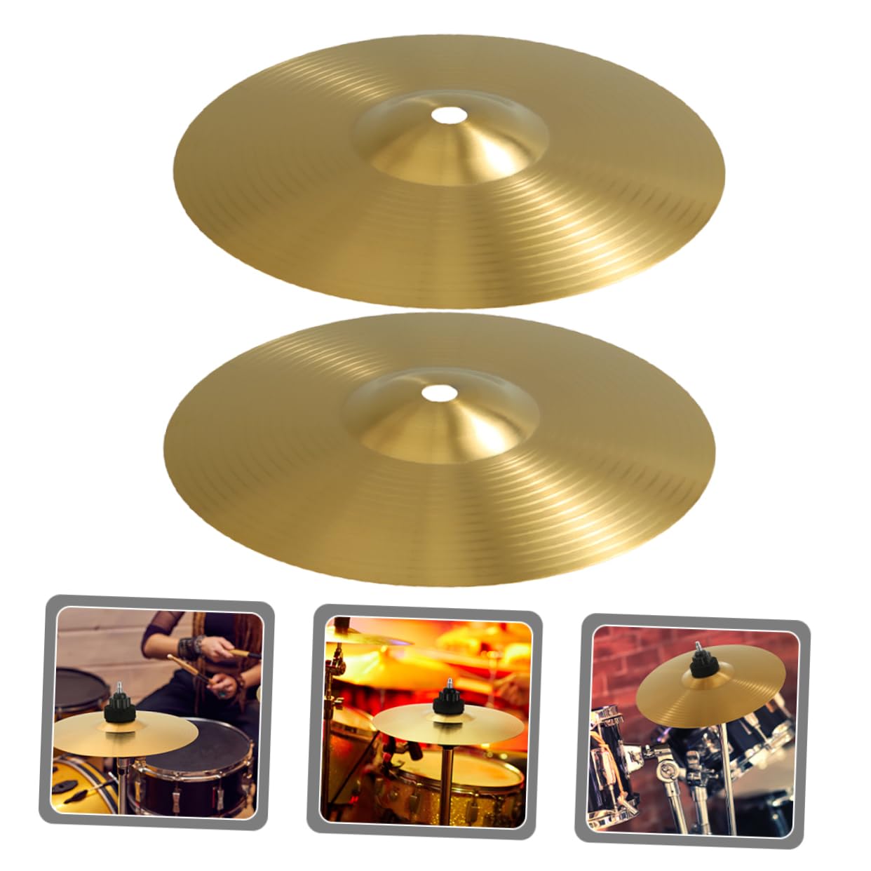 VINTORKY 2pcs Cymbals Set for Drums Metal Drum Set Cymbal Practice Accessory 10 Inches Splash Cymbal Jazz Drum Cymbal