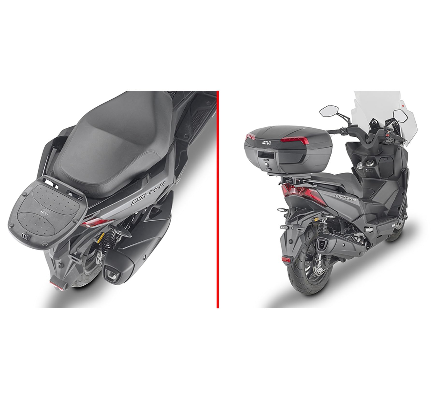 givi motorradkoffer e300nt2b monolock schwarz tech 30 lt + träger kompatibel mit kymco dink 125-150 flat 2023 2024 mototopgun