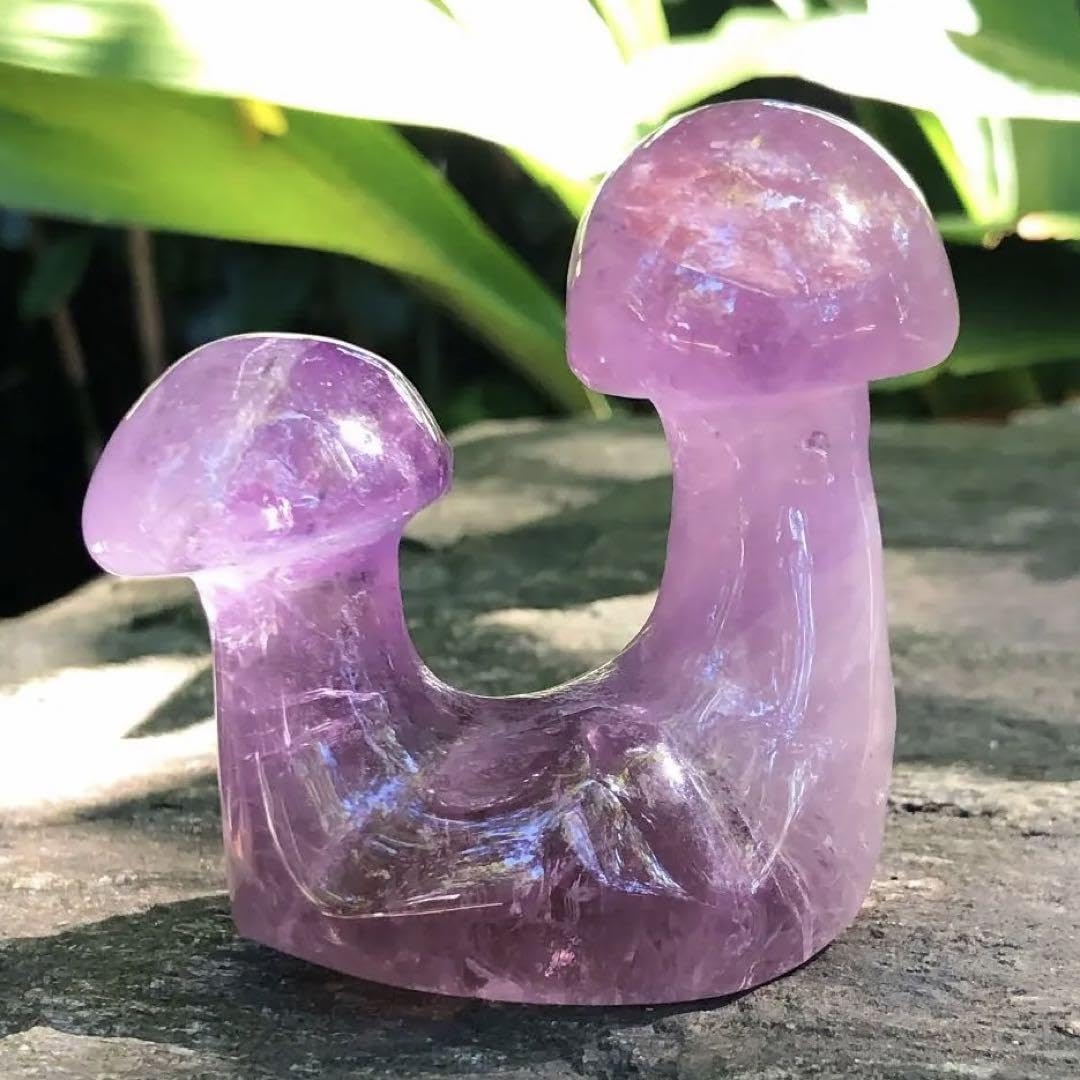 アメジスト　原石　双子　マッシュルーム　きのこ　紫水晶 Amazon.co.jp: 紫水晶 アメジスト 原石 双子 マッシュルーム きのこ