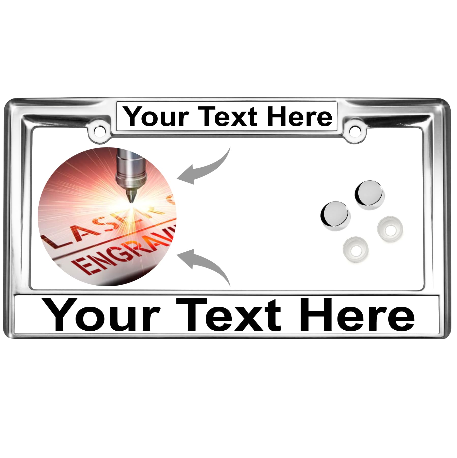 Custom Personalized Heavy Duty Chrome Metal Car License Plate Frame with Free c - Picture 53 of 132