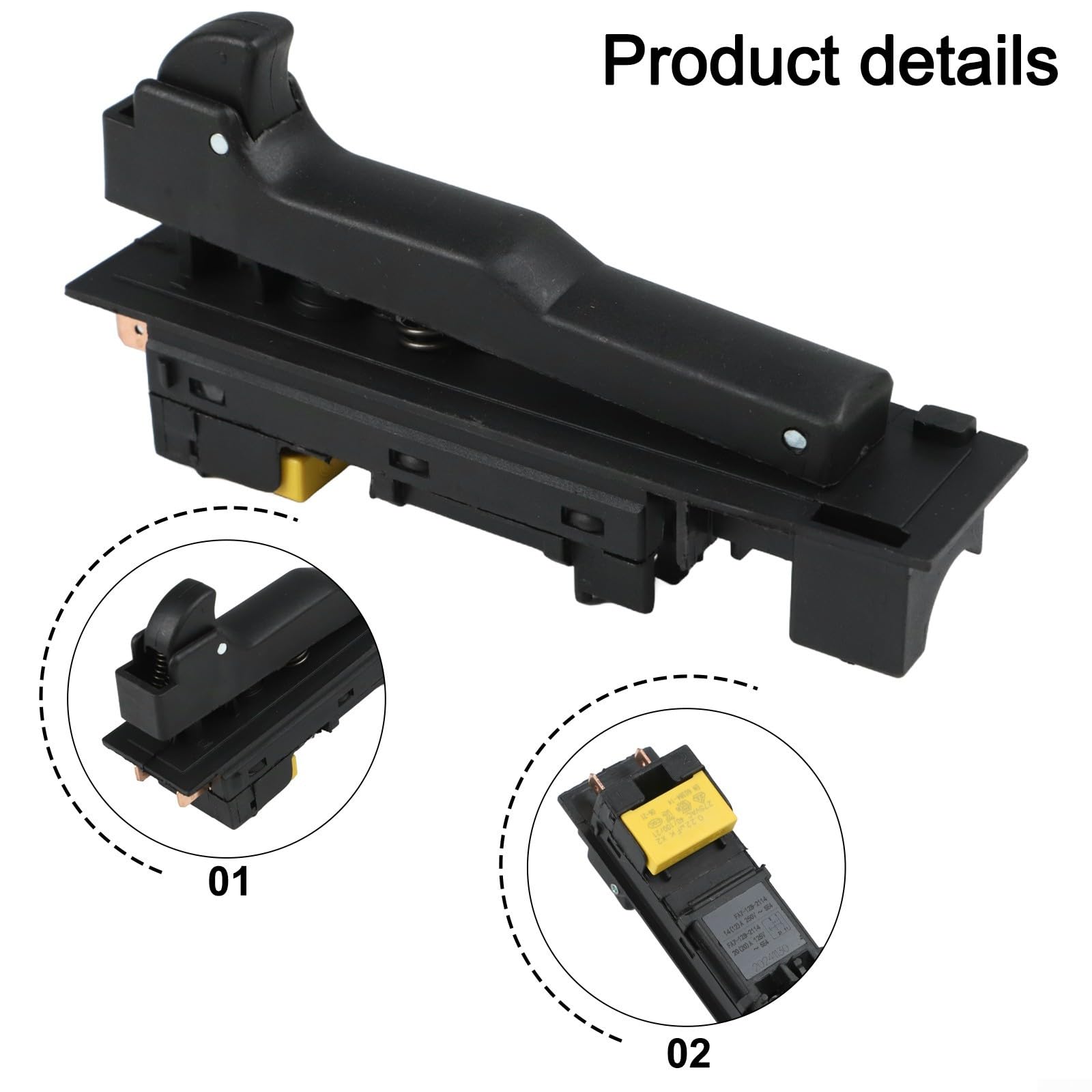 5 10 interruptores de gatillo para amoladora angular GA9030 GA9020 GA7030 GA7020 G18SE3 9069 9067 9059 9049 9047 9016B 9015B 180 mm pieza de repuesto de plástico C (10 piezas)