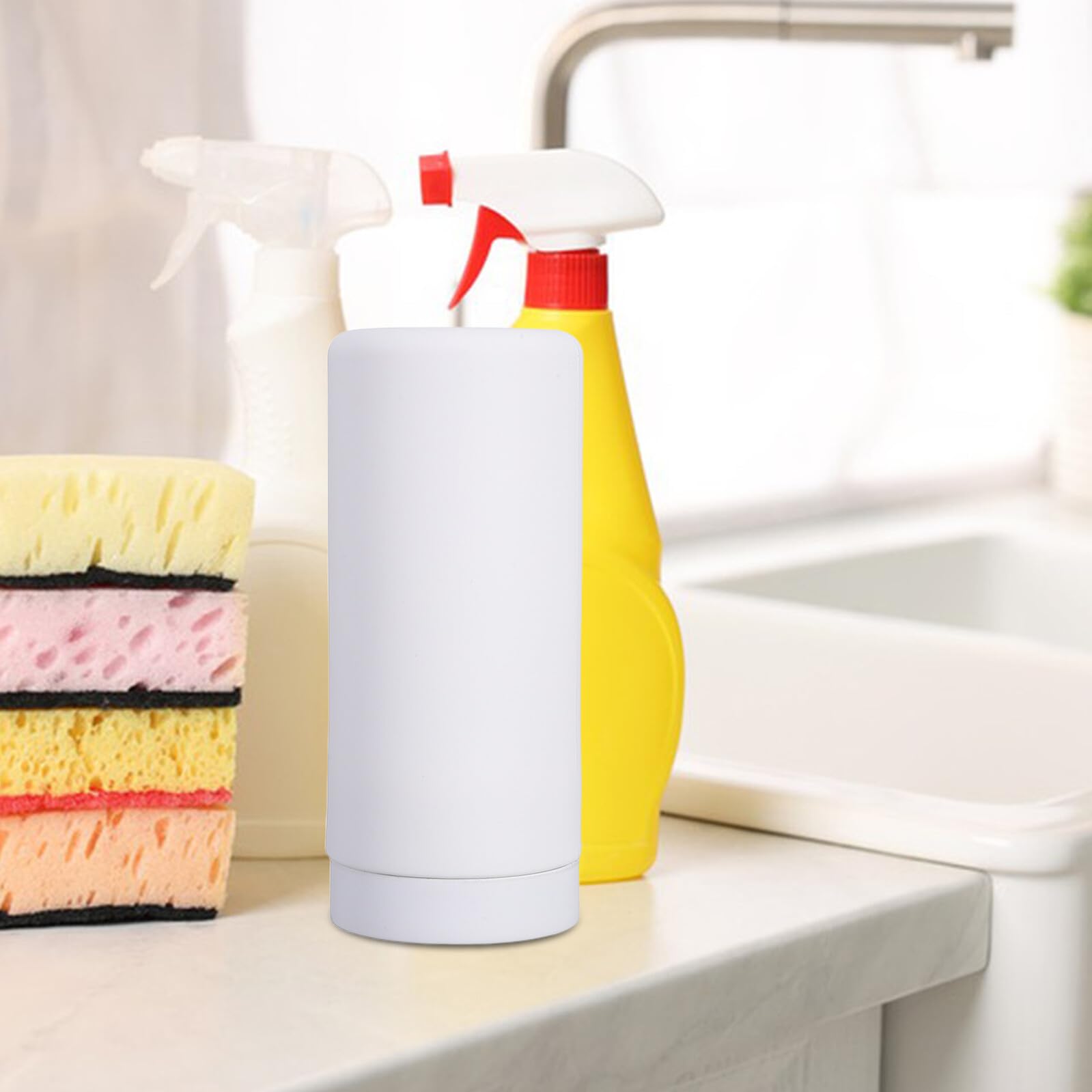 Dispensador de Jabón Líquido Exprimible de Silicona Botella Recargable para Fregadero y Baño Dispensador Portátil para Lavavajillas y Loción Diseño Ergonómico para Uso