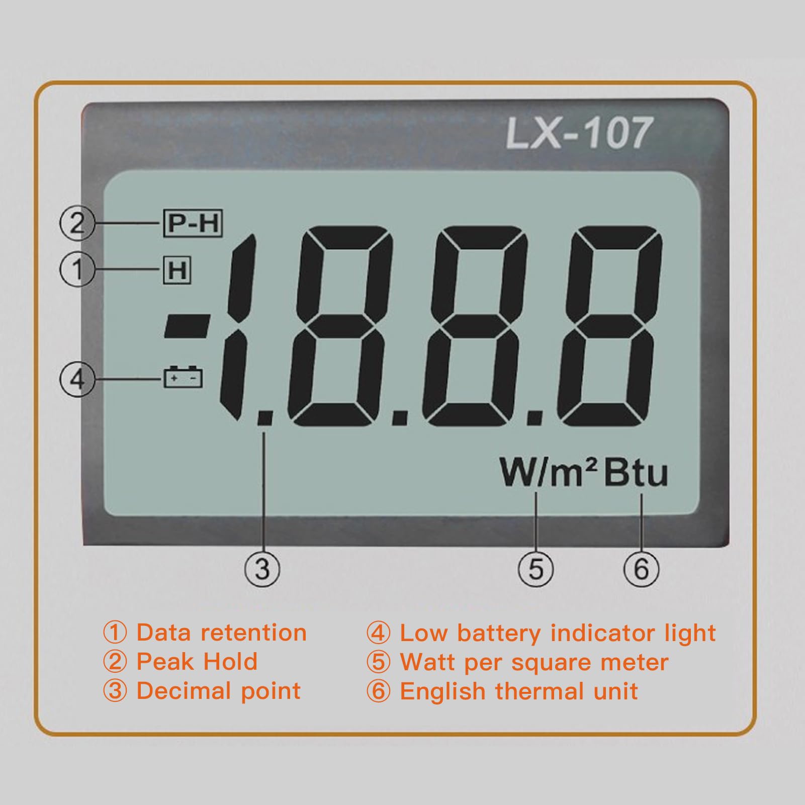 Medidor de Energía Solar, Digital Solar Poder Metro Medidor de irradiancia solar, 2000 W/㎡, 634BTU Medidor de Radiacion Solar Medidor UV Medidor de luz solar Medidor de Radiación de Energía Solar