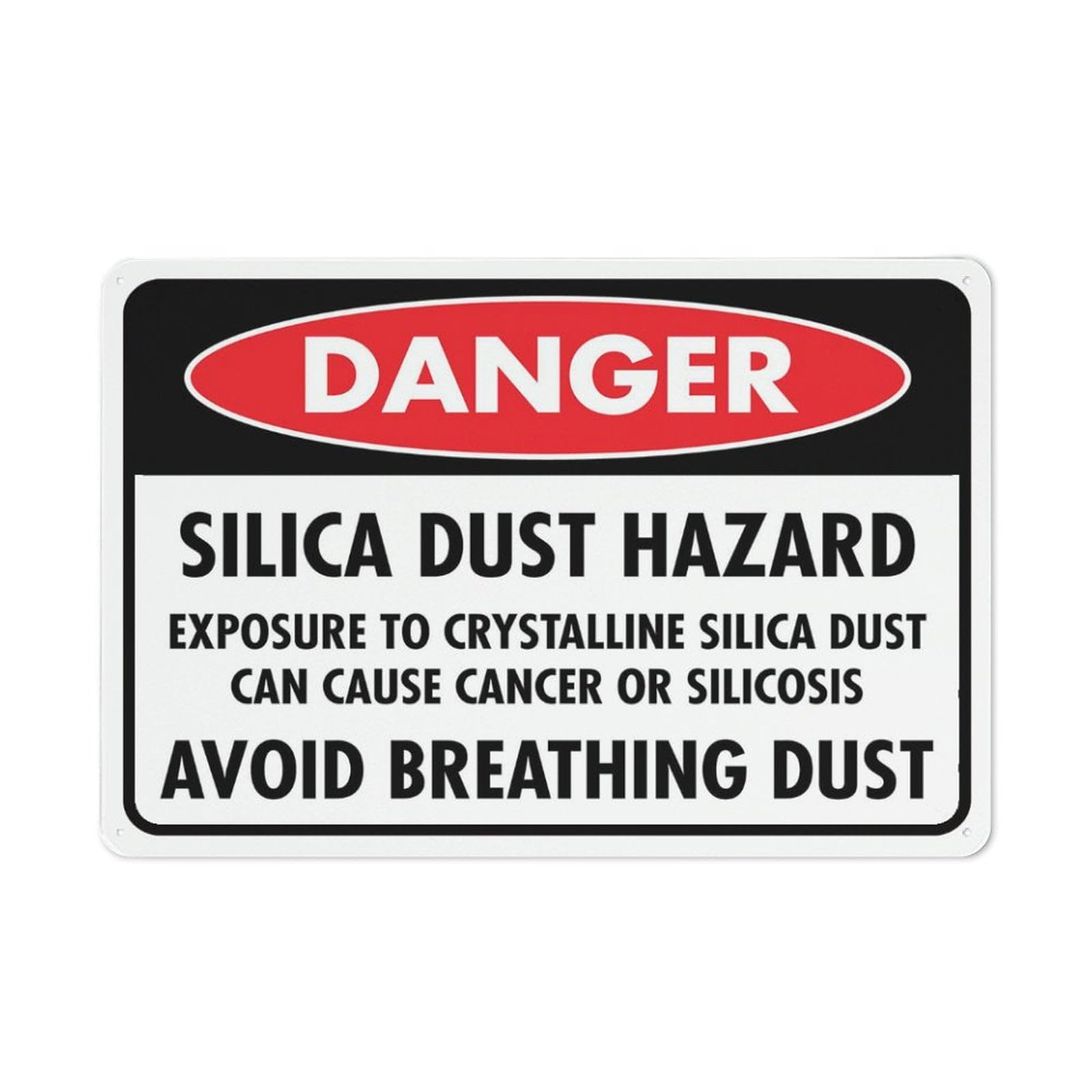 Peiyeety A09 Danger Silicahazard Exposure Sign Outdoor Signs Aluminum 12X8 Inch Uv Ink Printed For House And Business