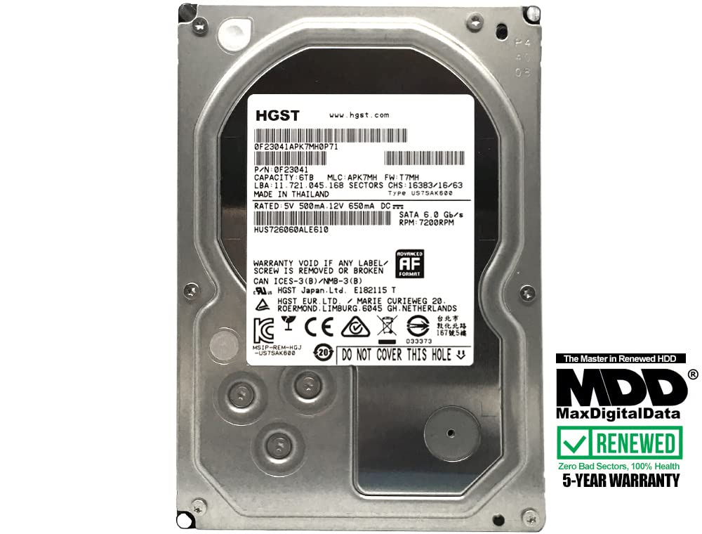 Amazon.com: MDD - HGST Ultrastar (HUS726060ALE610) 6TB 7200RPM