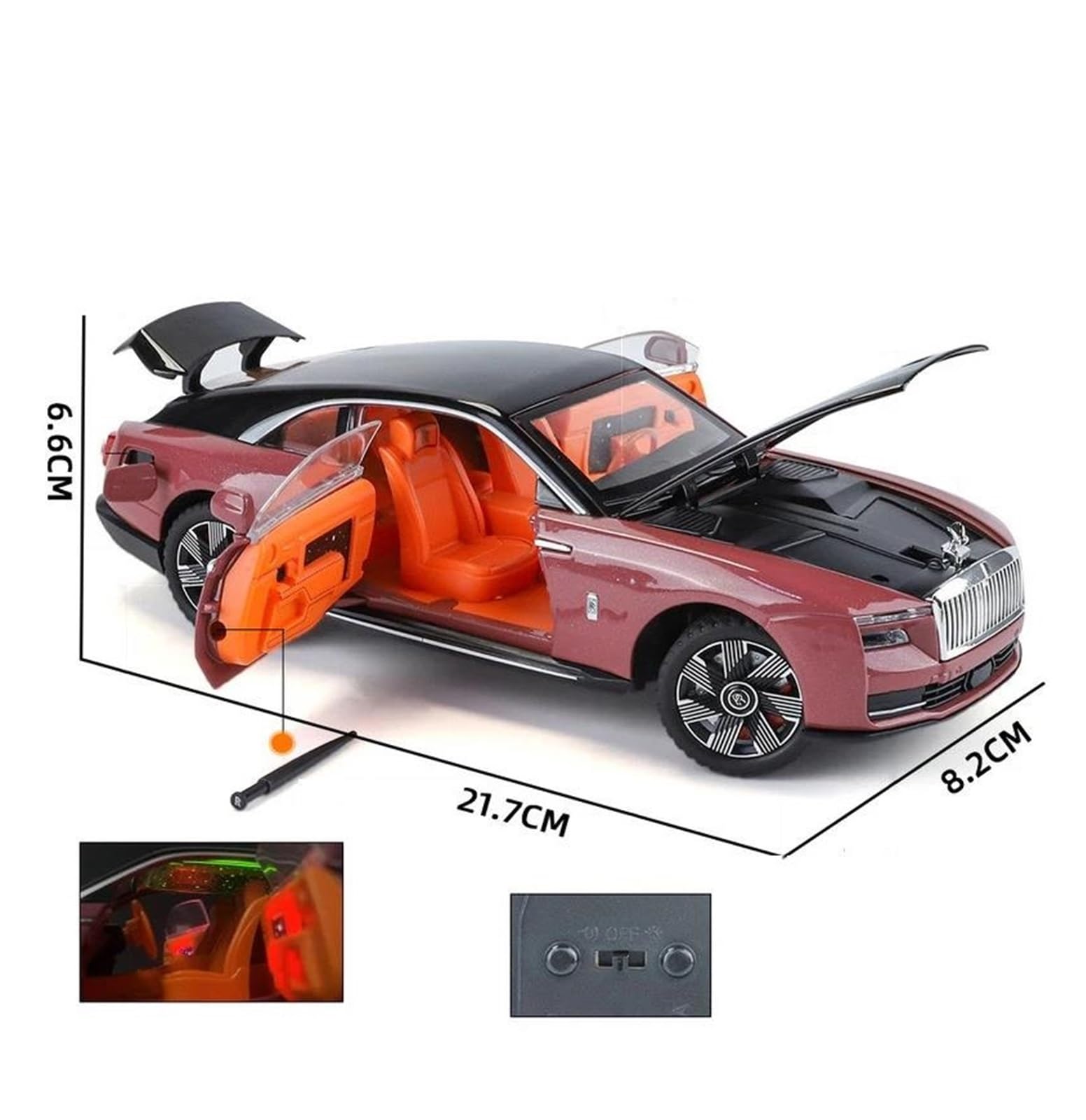Amazon.co.jp: ダイキャストカー 1 24 ロールスロイススペクター合金車