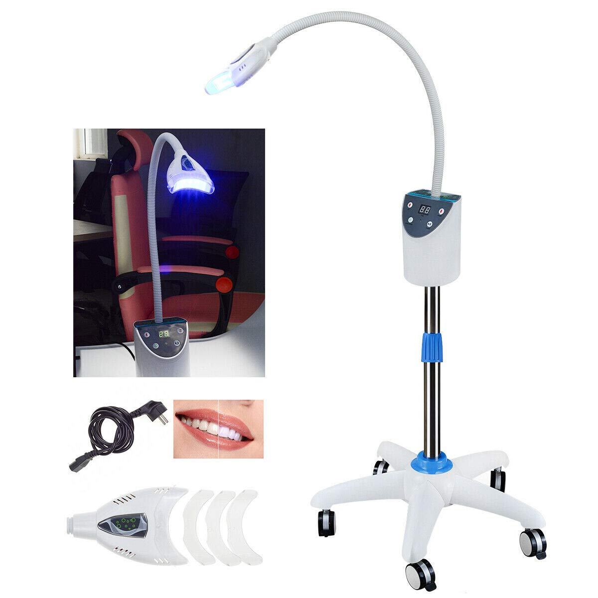 Dental YF-666 Mobile LED Cold Teeth Whitening Blue Light Lamp Bleaching System