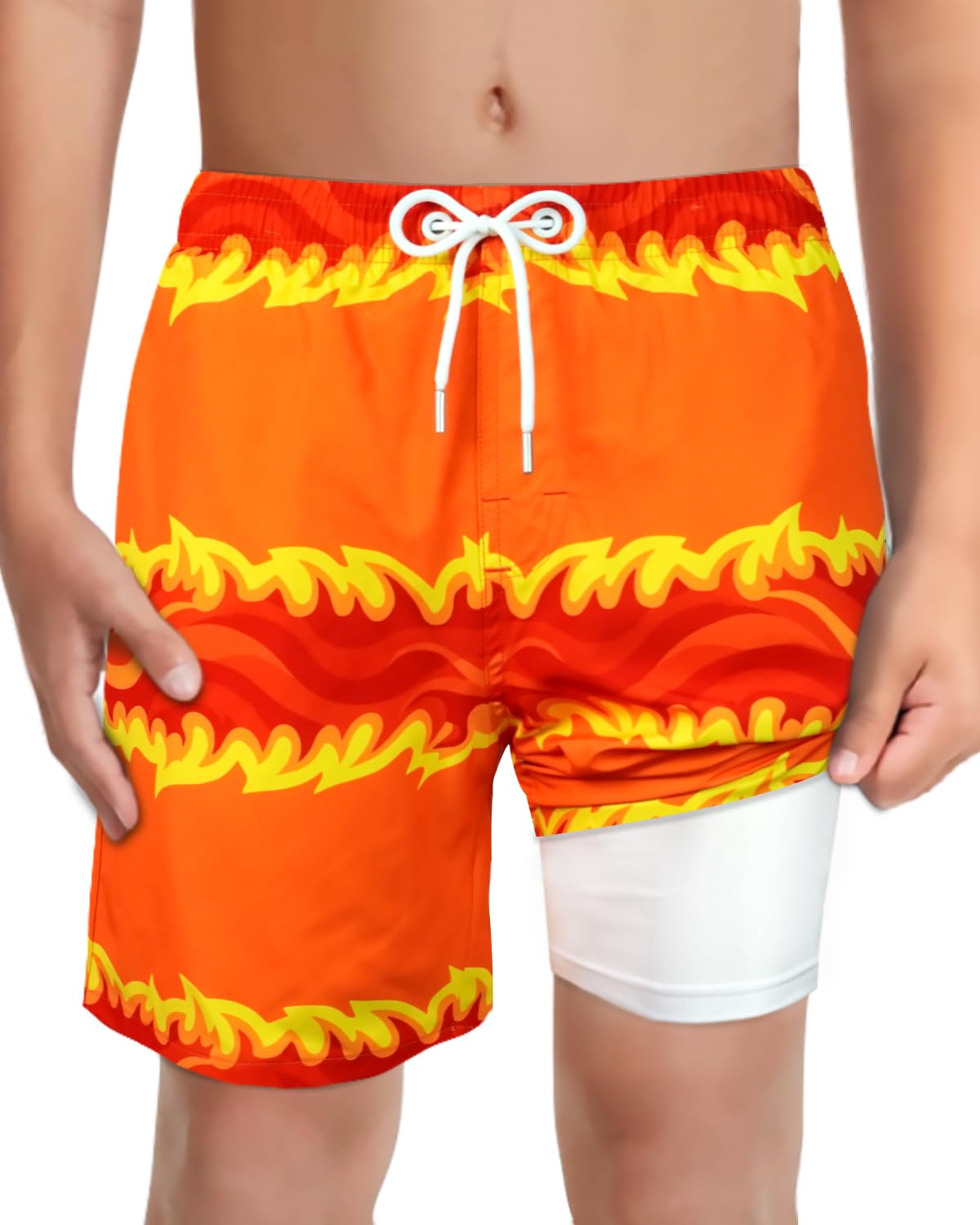 Boys Swim Bathing Trunks Soft Compression Liner no-Chafing Swimming Shorts Quick Dry Light UPF 50+ Quality Swimsuit