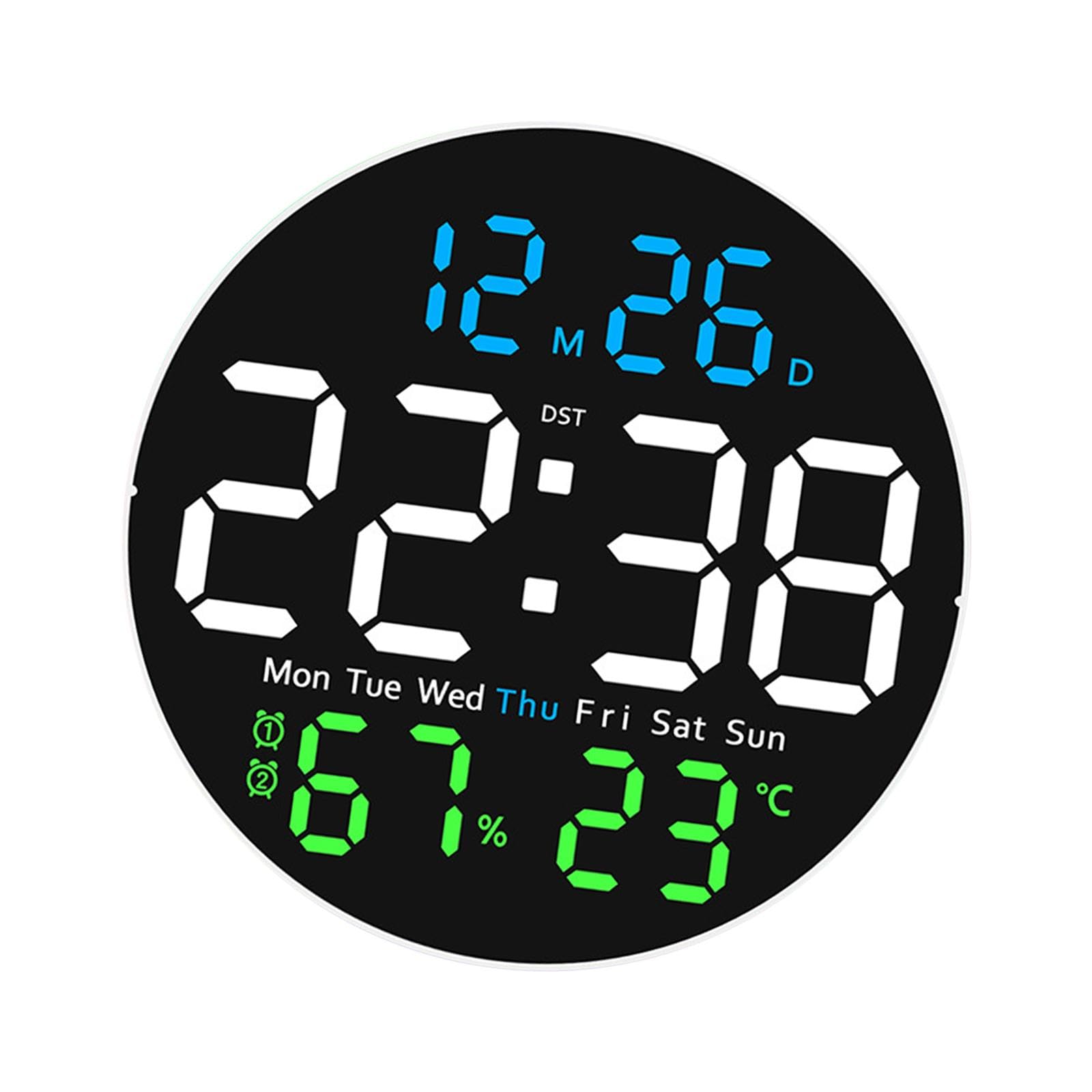 Orologio Digitale a LED con Illuminazione Notturna 12/24 Ore Data Allerte per La Casa per La Casa, 3 Colori