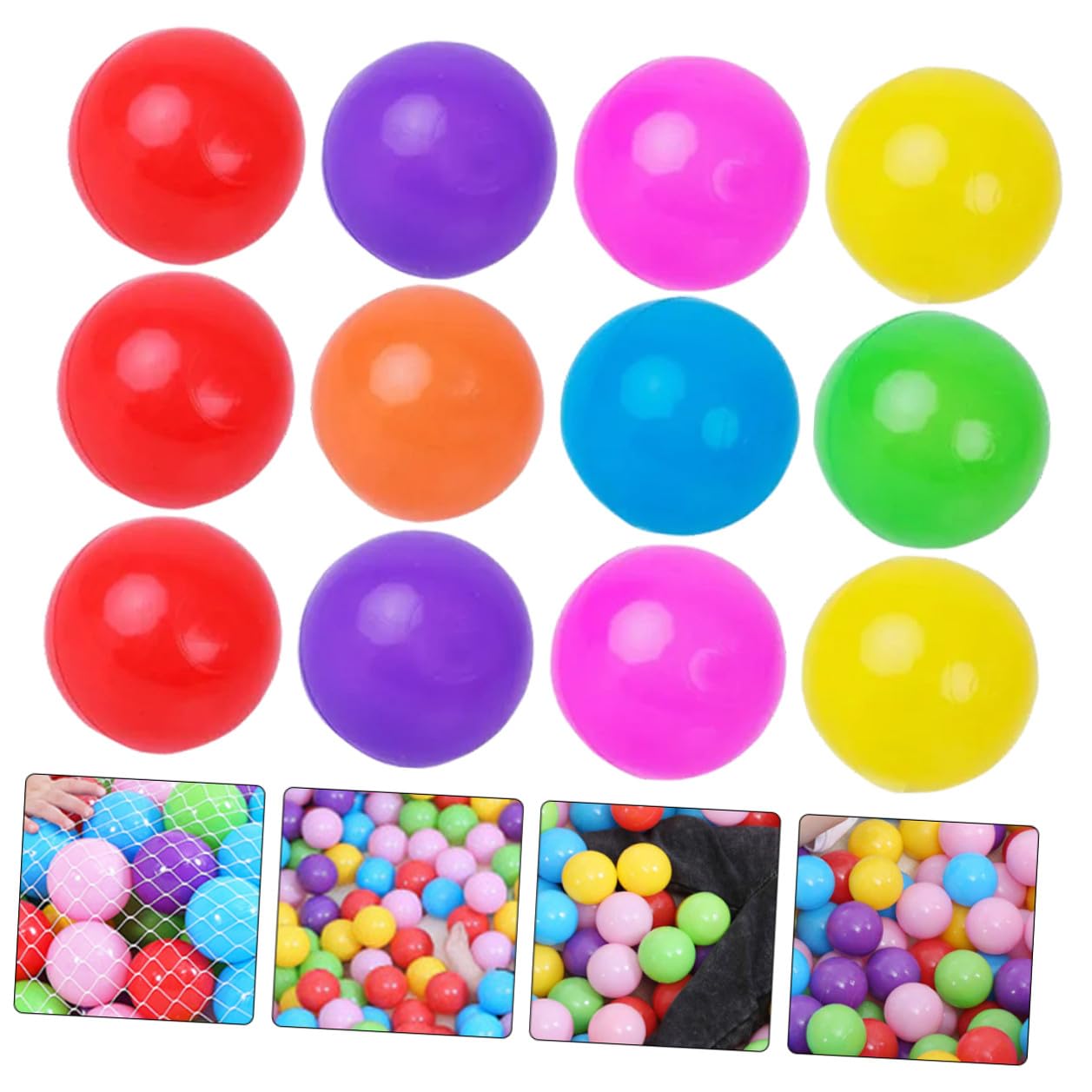 KOMBIUDA 100 Balones de Plástico para Piscinas Infantiles Bolas de Fiesta Coloridas y Ligeras para Juego y Baño Balones Redondas para Accesorios para Piscina y Actividades Recreativas