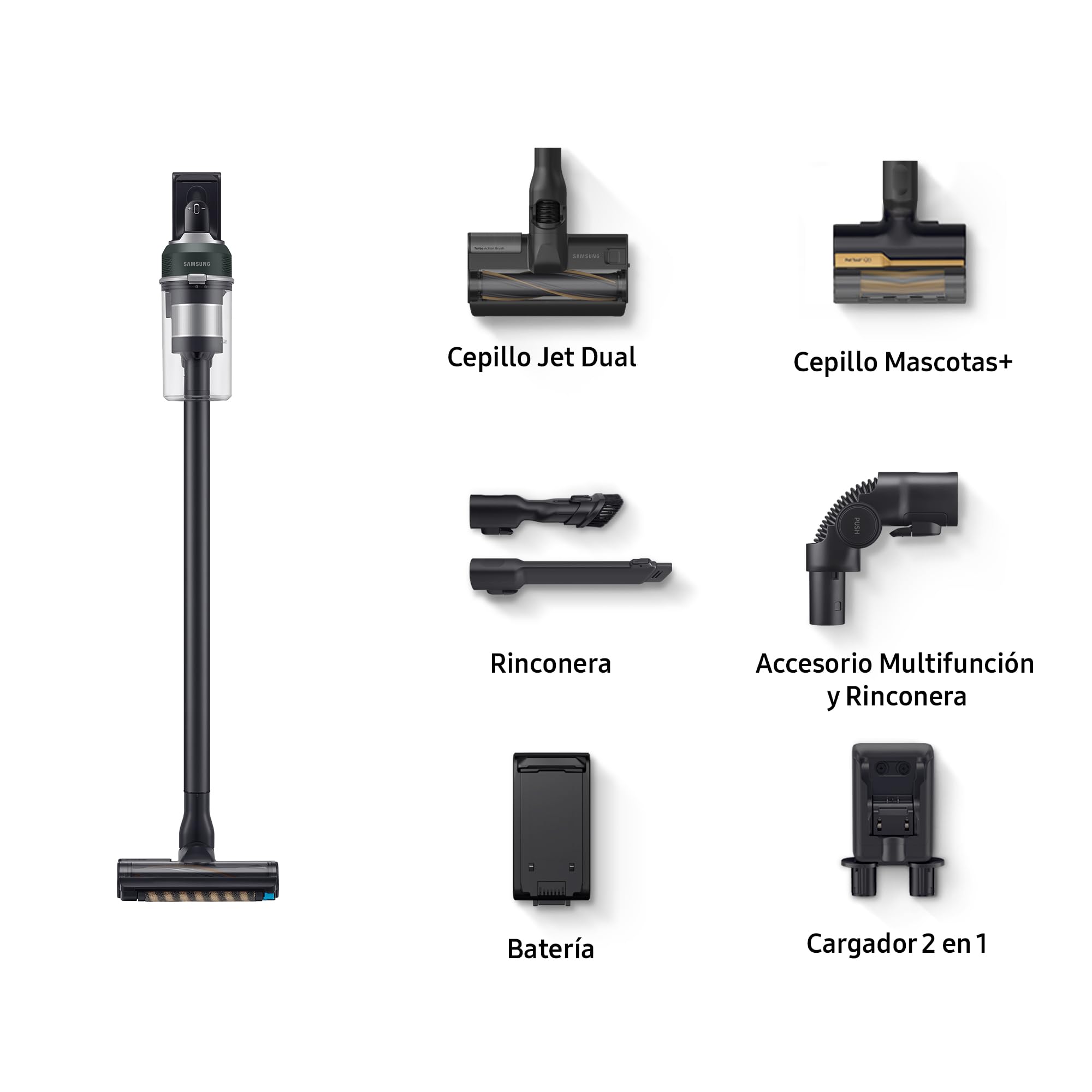 Samsung Aspiradora sin Cable Jet 85 Pet 210AW con Cepillo para Mascotas+ VS20C8522TN/WA