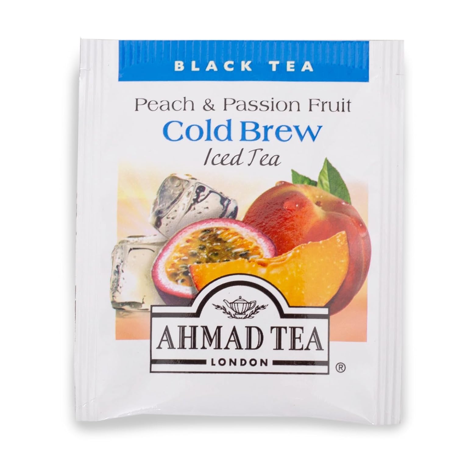 Ahmad Tea Black Tea, Cold Brew Peach and Passion Fruit Teabags, Iced Tea, 20 ct (Pack of 6) - Caffeinated and Sugar-Free