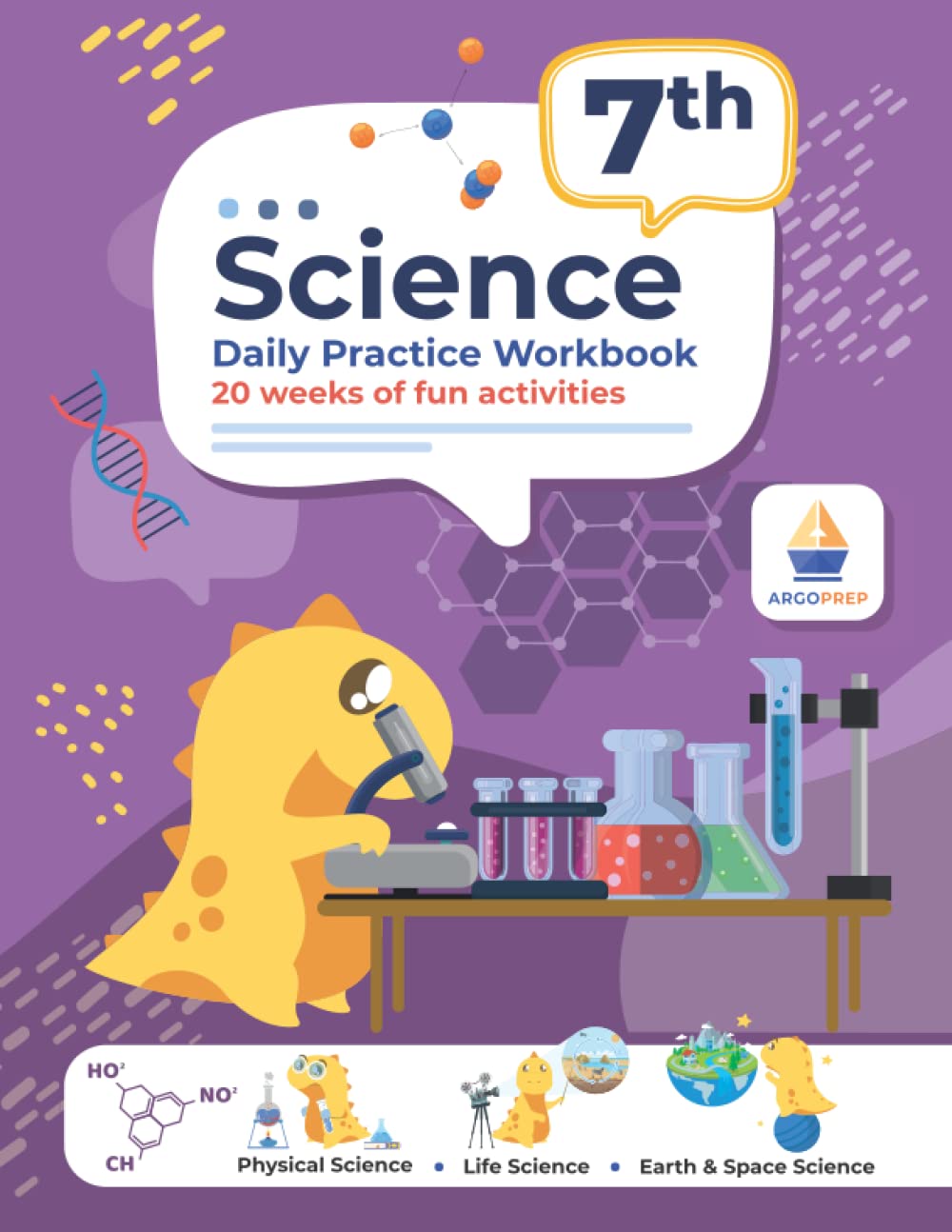 7th Grade Science: Daily Practice Workbook | 20 Weeks of Fun Activities (Physical, Life, Earth and Space Science, Engineering | Video Explanations Included | 200+ Pages Workbook)