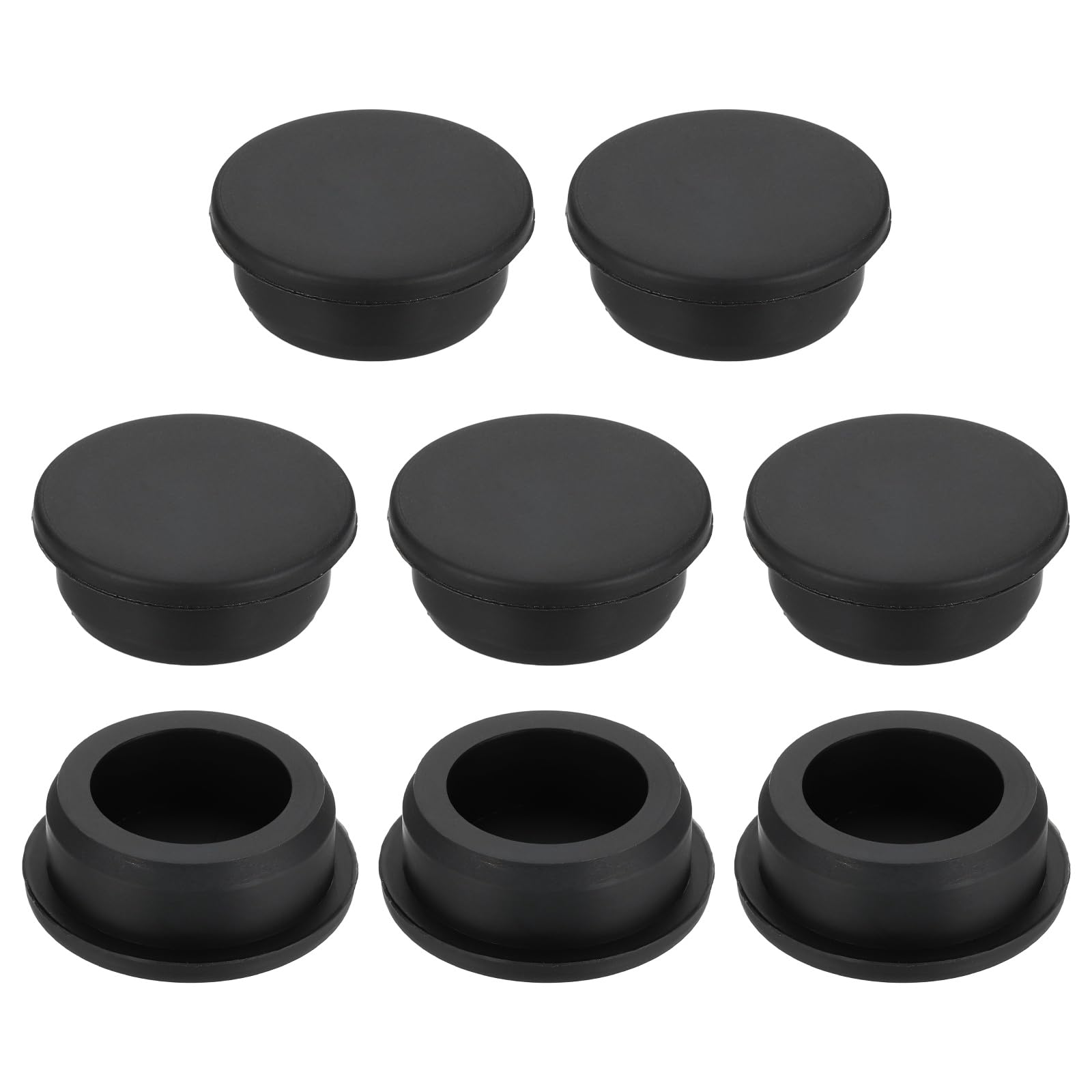 QUARKZMAN Pack of 8 Silicone Hole Plugs 36 3 mm Black High Temperature T Type Rubber Plugs for 35 36 mm Hole Waterproof Buttonhole End Caps for Powder Coating Sealing Plugs Pipe Holes