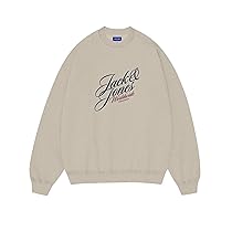 JACK & JONES Jorinwood Sweat Crew Neck Fst, Bianco Antico, S Uomo