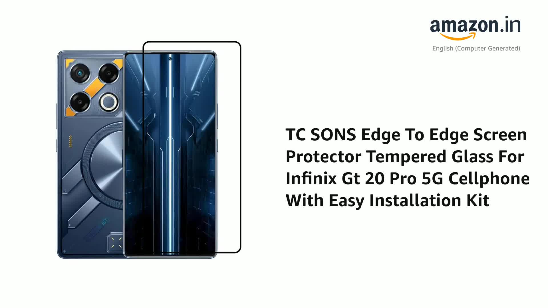 TC SONS Edge To Edge Screen Protector Tempered Glass For Infinix