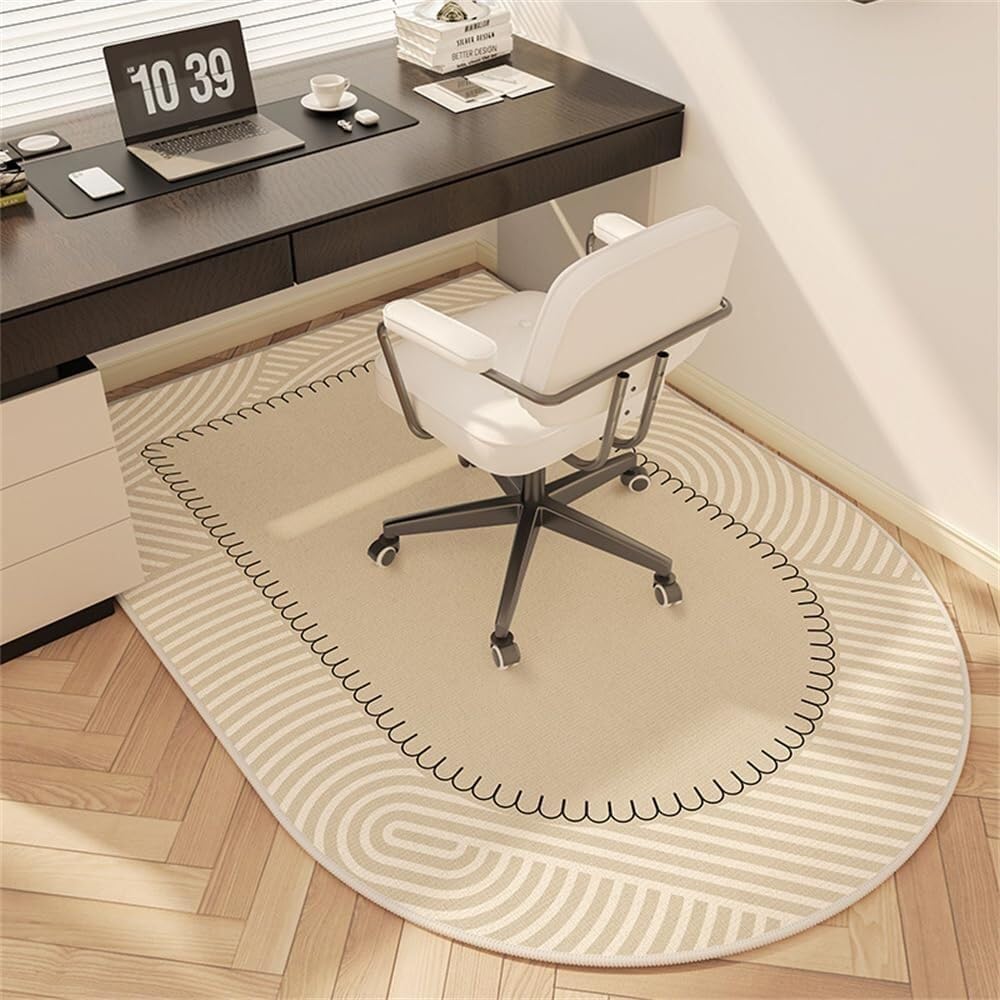 SSDDLZEQ Premium durable range Floor Protection Mat For Office Chairs And Multi-purpose Study Areas(Curly Stripes,100x120cm)