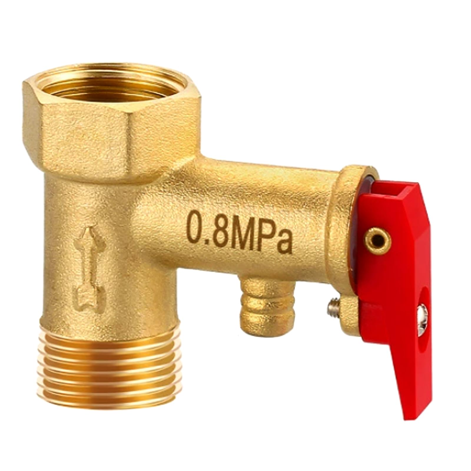 Rgybao Men's 0.8Mpa Water Heater Pressure Gate Electric Water Boiler Valves 1 / 2Inch Brass Pressure Reducing Relief Valves Electric Heater