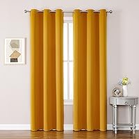 Vista 215 de ChrisDowa - Cortinas blackout con ojales para habitación y sala, juego de 2 paneles de cortinas con aislamiento térmico, gris oscuro, 42 x 63