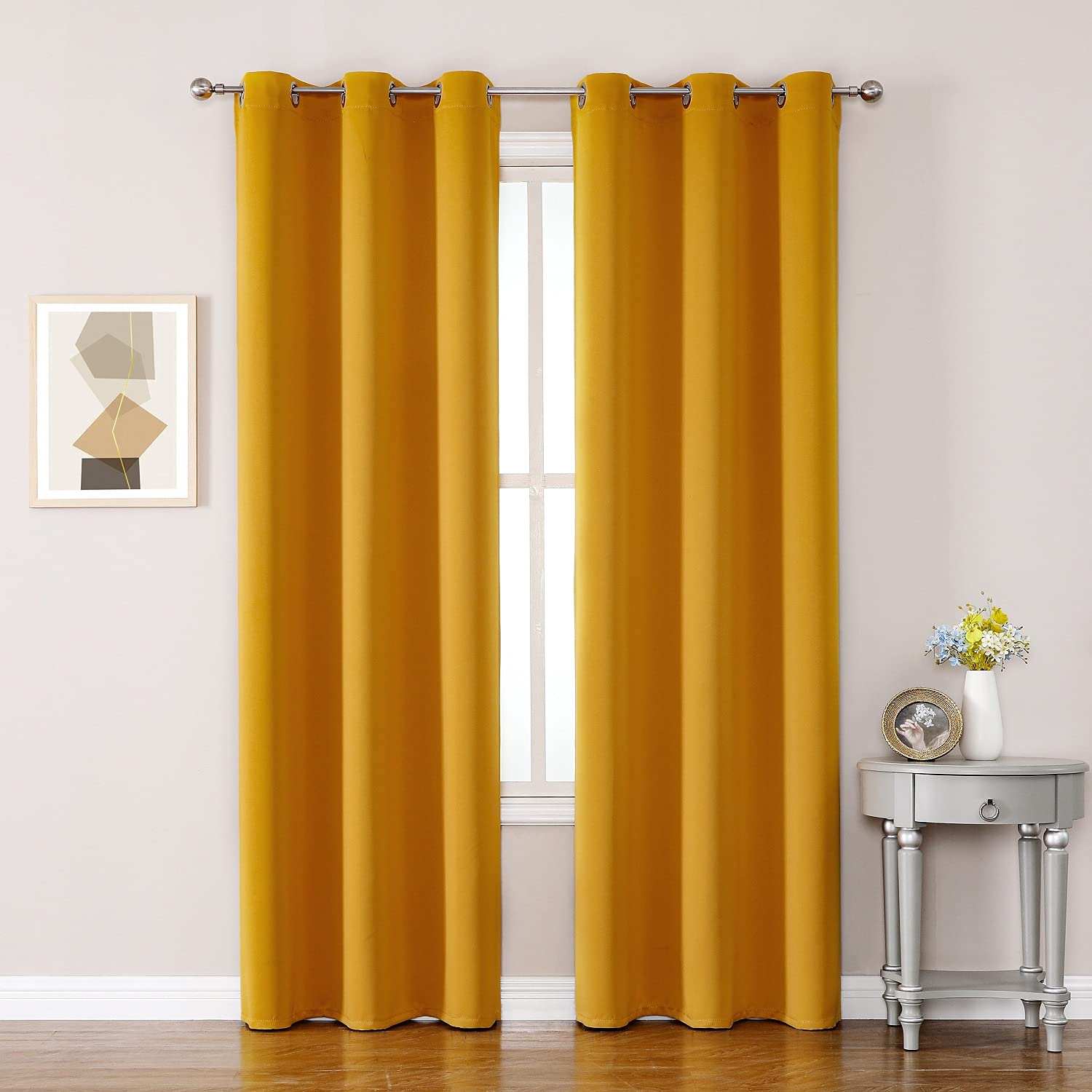 ChrisDowa Room Darkening Curtains for Bedroom and Living Room 84 Inch Long