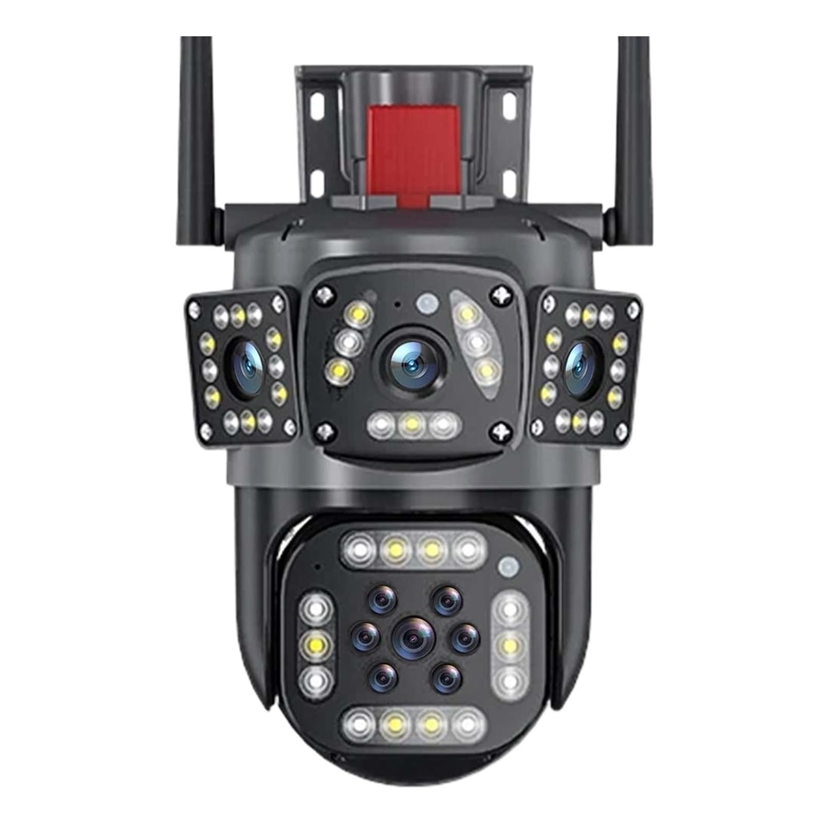 Telecamera di sicurezza, Telecamera IP 12MP 6K Tre schermi Zoom 8X di sicurezza wireless esterna Ai Tracking 4K CCTV Cam Telecamere sorveglianza(12MP 6K Add 128G)