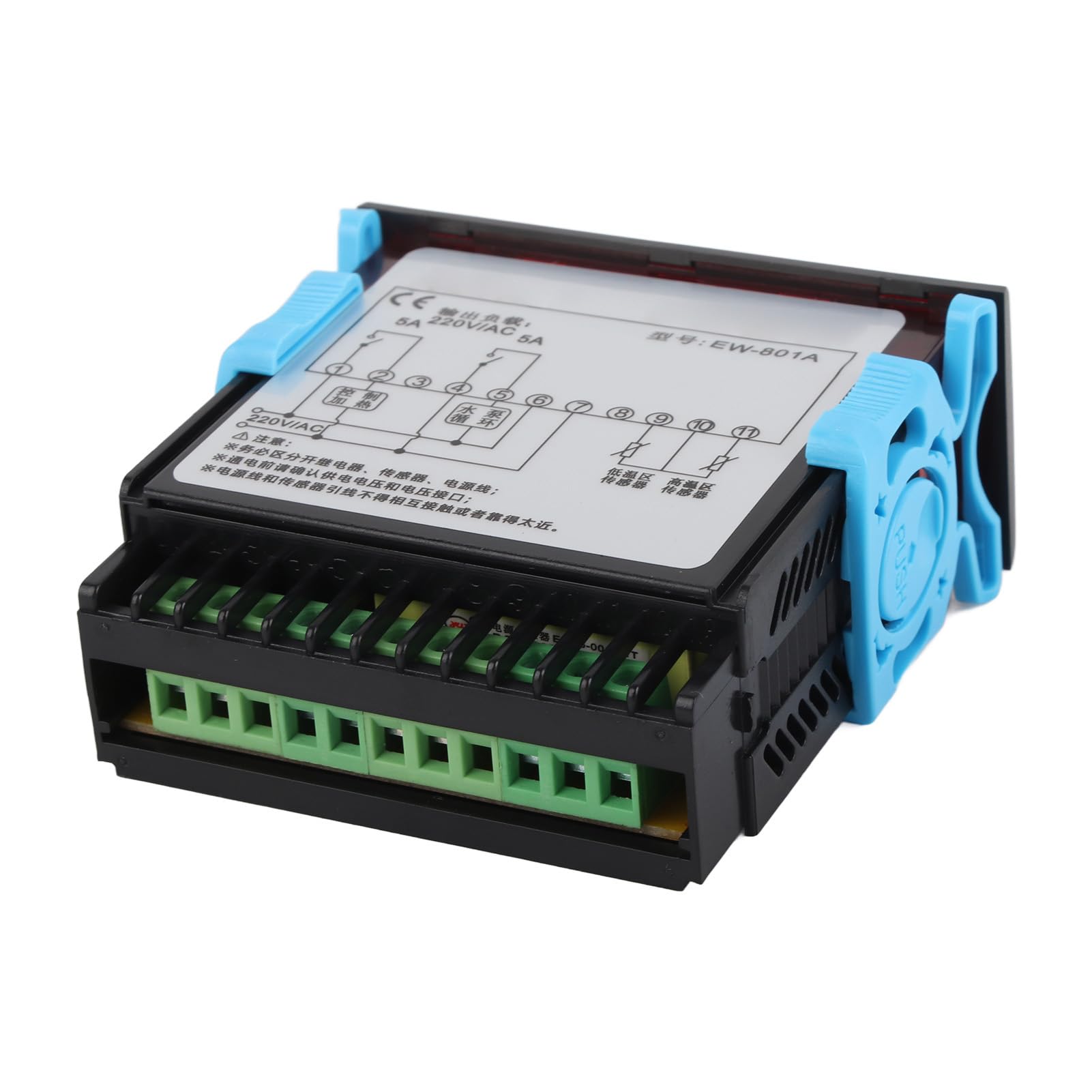 Termostato Regolatore di Temperatura per Scaldabagno Solare con Sensore e Display Digitale Controllo Differenziale a Due Zone 230V per Gestione Efficiente del Riscaldamento