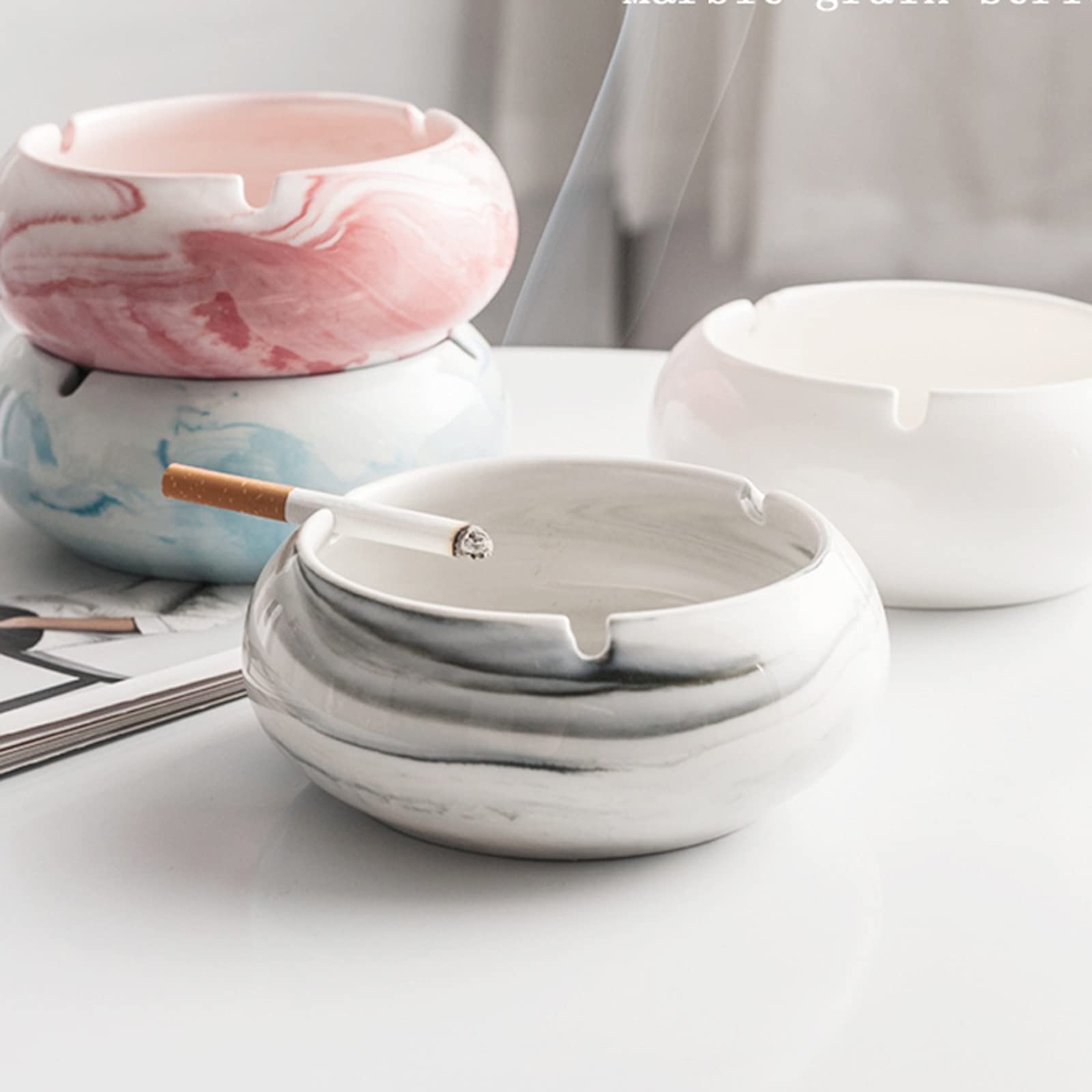 Posacenere in ceramica per sigarette, design antivento per esterni, fatto a mano, posacenere da patio per fumatori