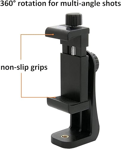 Miniatura 4 de Alphx - Juego de adaptador universal para trípode para teléfono celular, compatible con iPhone, Samsung y todos los teléfonos, gira vertical y