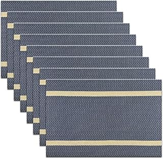 pigchcy Luxury Placemats and Table runner Set, Stylish Durable Placemats Set of 6 for Home Wedding Hotel Decoration (Black)
