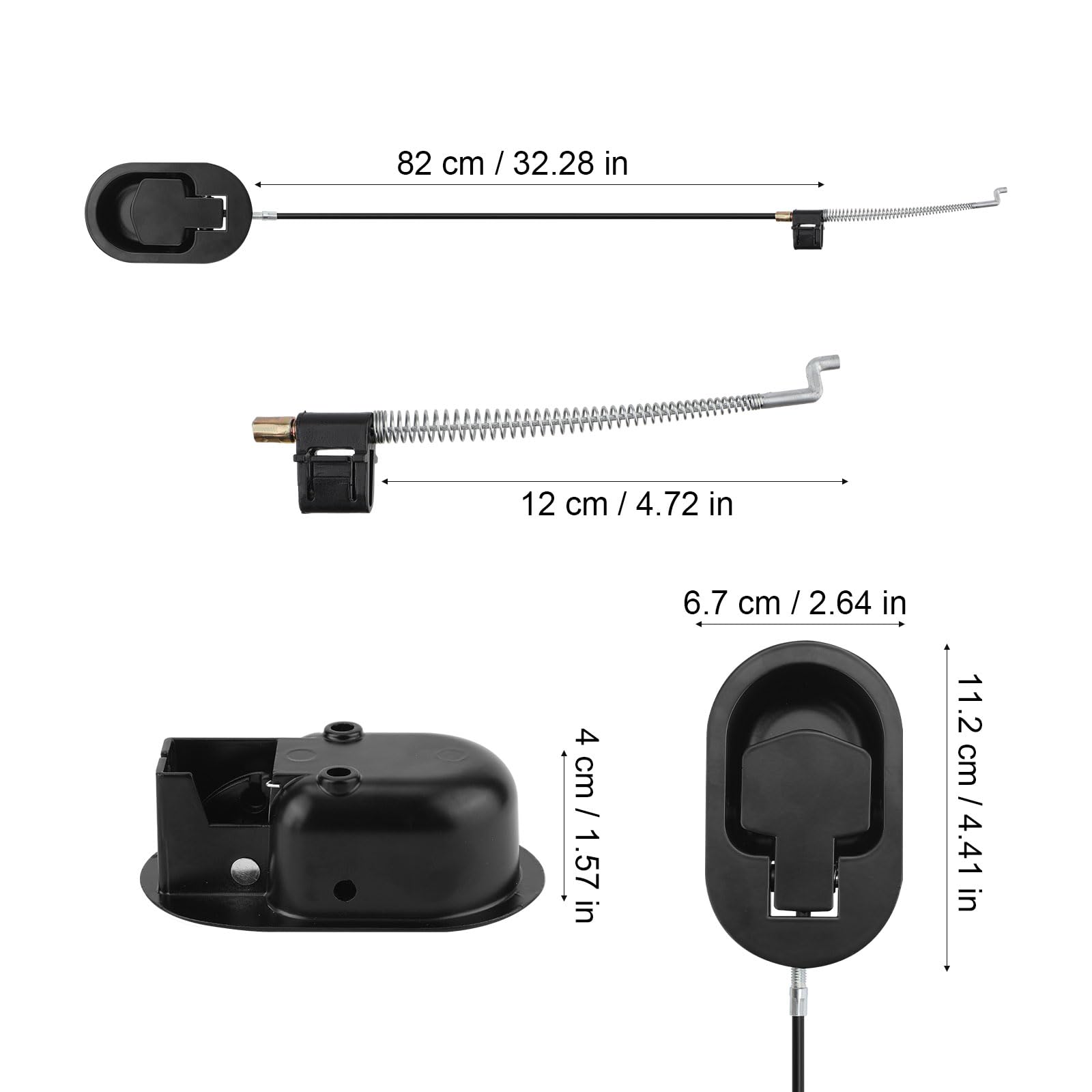 Tinoaly 2 Sets Recliner Replacement Parts, 4.72 Inch Exposed Cable Recliner Release Pull Handle Replacement Sofa Chair Couch Cable Pull Parts Compatible with Ashley and Other Brands