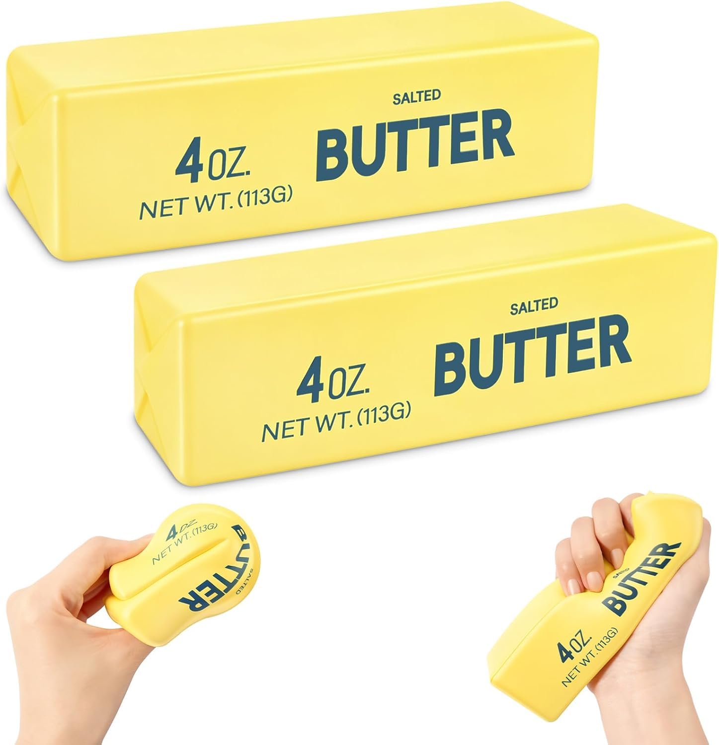 2 PCS Butter Squishy, Butter Stick Squishy Stress Ball, Soft Butter Squishys Stress Relief Block, Portable Decompression Squeeze Butter, Anxiety Relief Fidget Toy for Adults Office Home