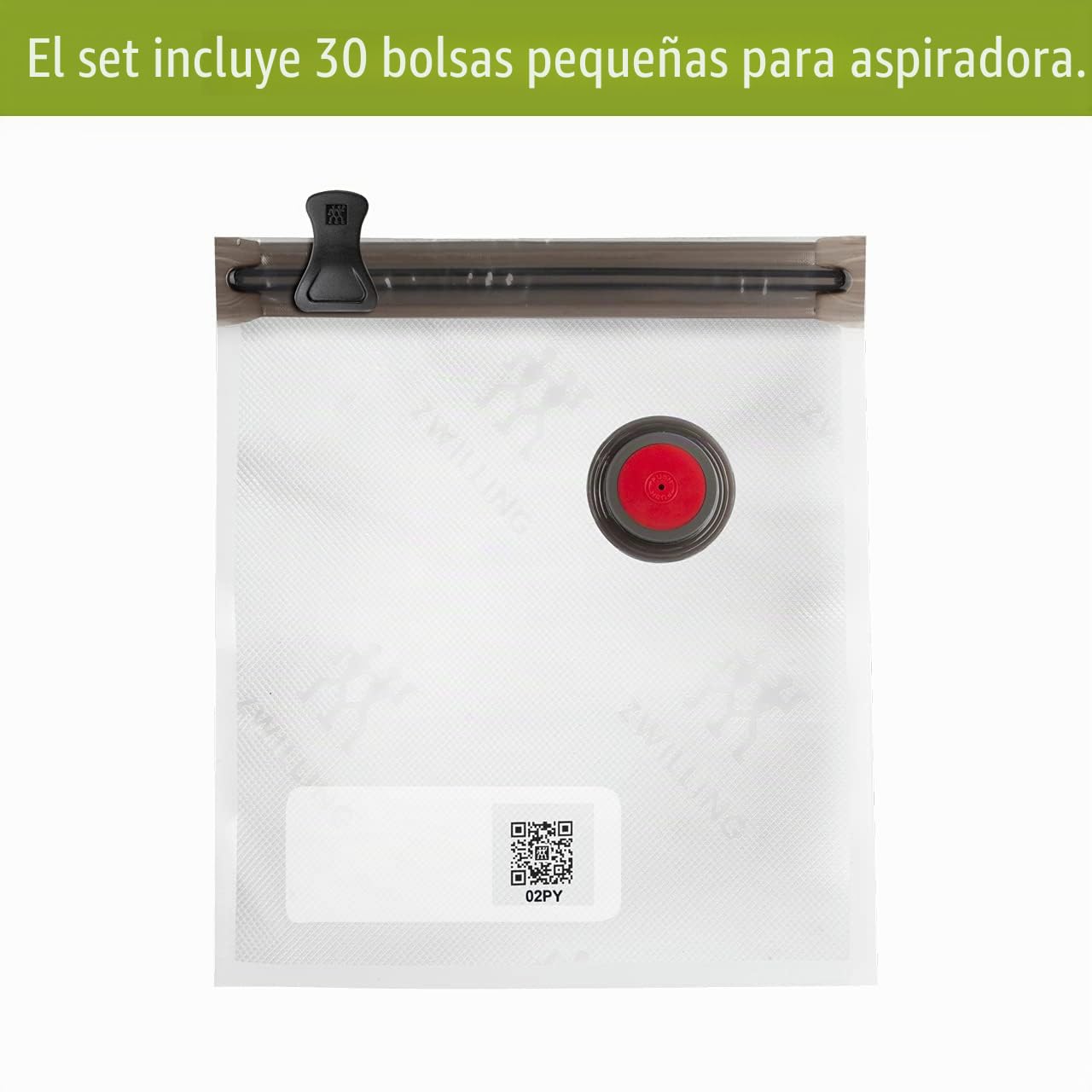 ZWILLING Fresh & Save - Juego de 30 bolsas selladoras al vacío para alimentos, 1/2 galón, bolsa Sous Vide, bolsa reutilizable para almacenamiento de alimentos para preparación de comidas, bolsas