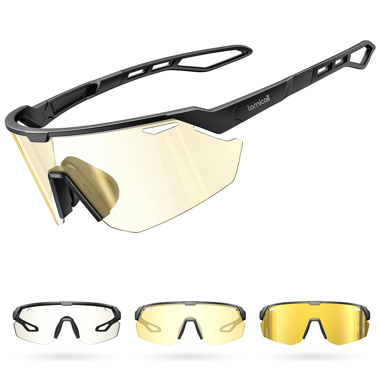 Lamicall Gafas de Sol Deportivas Fotocromáticas UV400 TR90 Ultraligero 28g Ciclismo Hombre