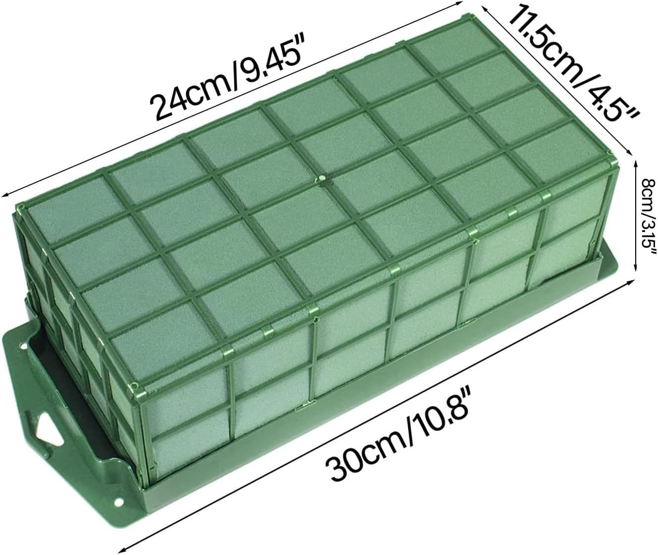 Green Floral Foam Cage Flower Holder with Floral Foam for Fresh Flowers Cage Bowl for Rectangle Table Centerpiece Floral Set (6)