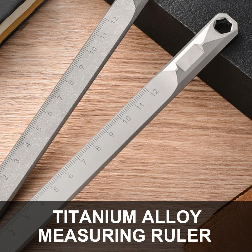 Straight Hanging Ruler Alloy Crowbars 8mm Hexagon Wrench Outdoor Hard Ruler Waist Hanging Pry Rod Tool