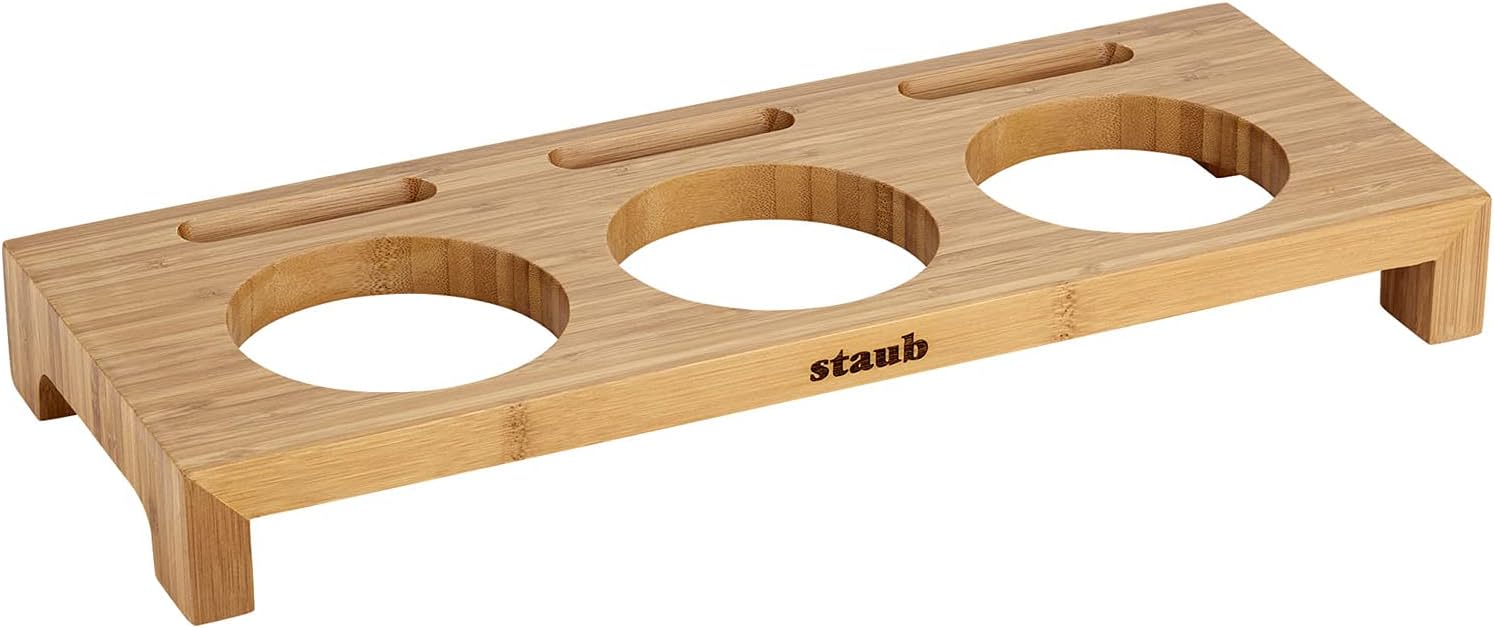 Staub Ahşap 3'lü Mini Tencere Standı