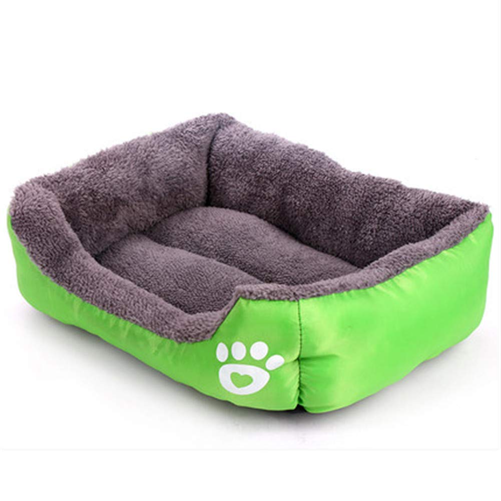 Lit pour chien Poméranie et petit gabarit - Panier carré vert XL pour le salon