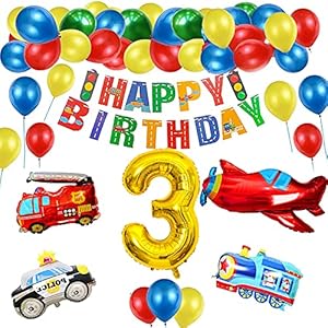 誕生日 飾り付け 数字 バルーン 男の子 3歲誕生日 バルーン 車 バースデー 飾り Happy Birthday 風船 装飾 車 男の子 パーティー 飾り 高級気球車両 アルミホイル 飛行機 列車 警察車両 バスヨット 消防車 Ocruyo オクルヨ