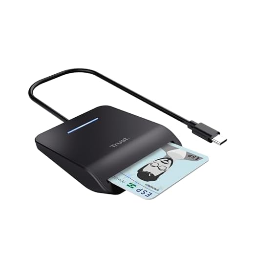 Trust Primo Lector DNI Electrónico USB-C, Lector de Tarjetas DNI para la Identificación Personal, Cumple con FIPS 201, FIPS TAA e ISO 7816 Clase A/B/C, Cable de 100 cm, Mac y Windows, Negro