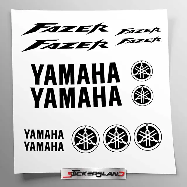 Adesivi per Yamaha - Stickersland Faze Nero, Base Trasparente, Facile Applicazione